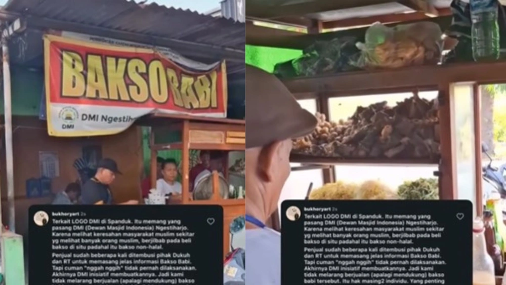 Media sosial saat ini dihebohkan dengan bakso babi yang berada di Bantul, D.I. Yogyakarta. (Instagram) 